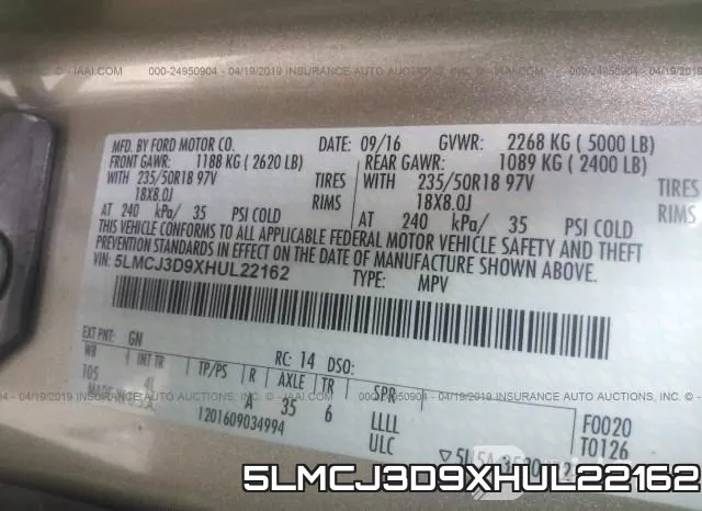 5LMCJ3D9XHUL22162 фото 10