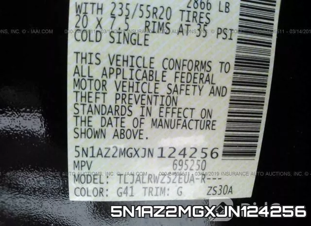 5N1AZ2MGXJN124256 фото 10
