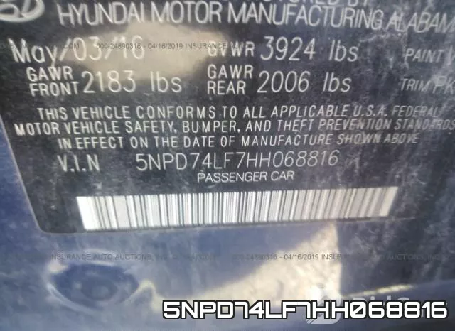 5NPD74LF7HH068816 фото 10