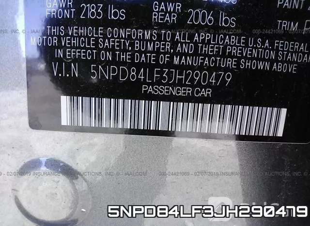 5NPD84LF3JH290479 фото 10