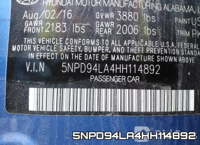 5NPD94LA4HH114892 фото 10