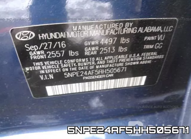 5NPE24AF5HH505671 фото 10