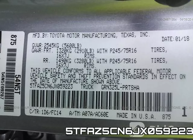 5TFAZ5CN6JX059223 фото 10