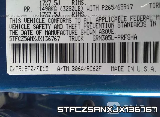 5TFCZ5ANXJX136767 фото 10