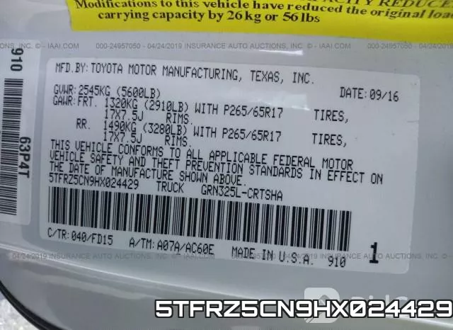 5TFRZ5CN9HX024429 фото 10