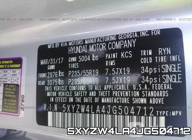 5XYZW4LA4JG504712 фото 10