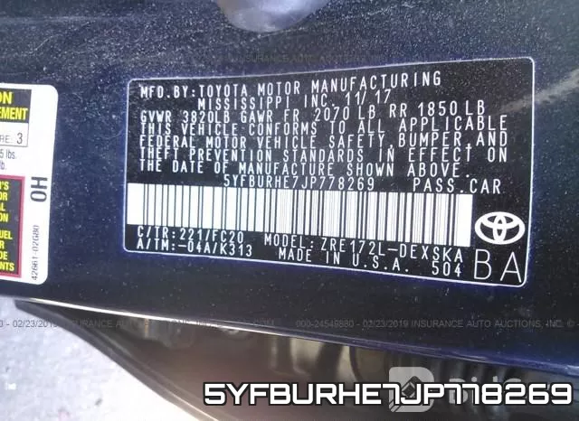 5YFBURHE7JP778269 фото 10