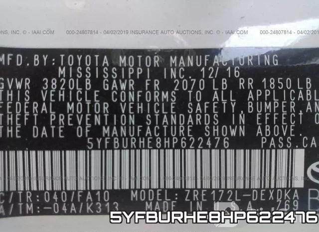 5YFBURHE8HP622476 фото 10