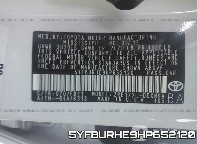 5YFBURHE9HP652120 фото 10