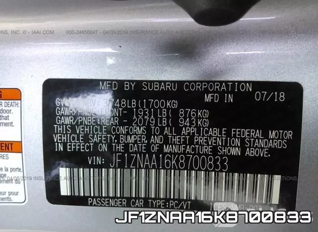 JF1ZNAA16K8700833 фото 9