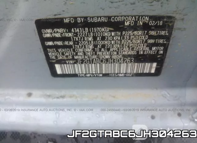 JF2GTABC6JH304263 фото 9