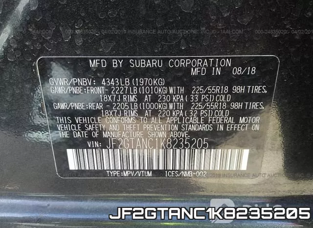 JF2GTANC1K8235205 фото 10