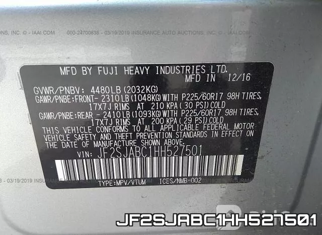 JF2SJABC1HH527501 фото 10