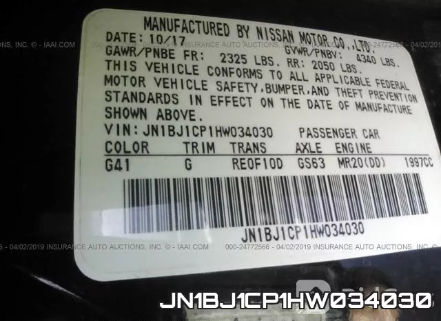 JN1BJ1CP1HW034030 фото 10