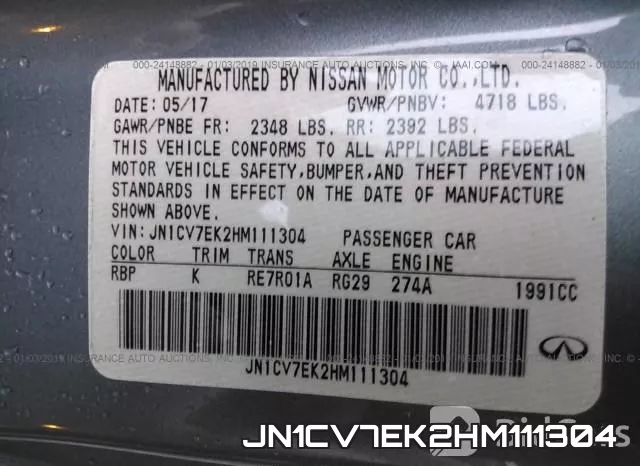 JN1CV7EK2HM111304 фото 10