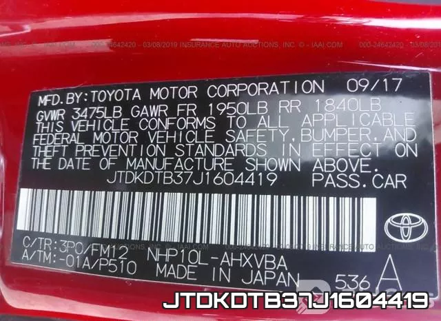JTDKDTB37J1604419 фото 10