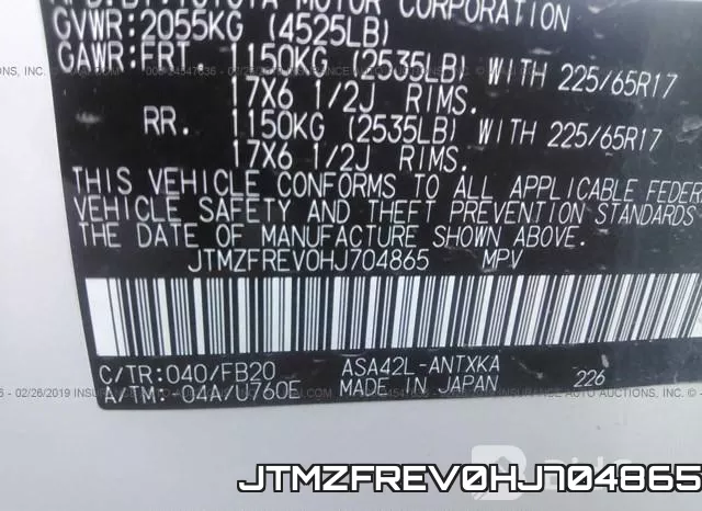 JTMZFREV0HJ704865 фото 10