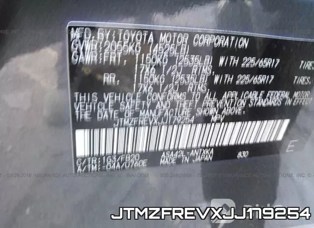 JTMZFREVXJJ179254 фото 10