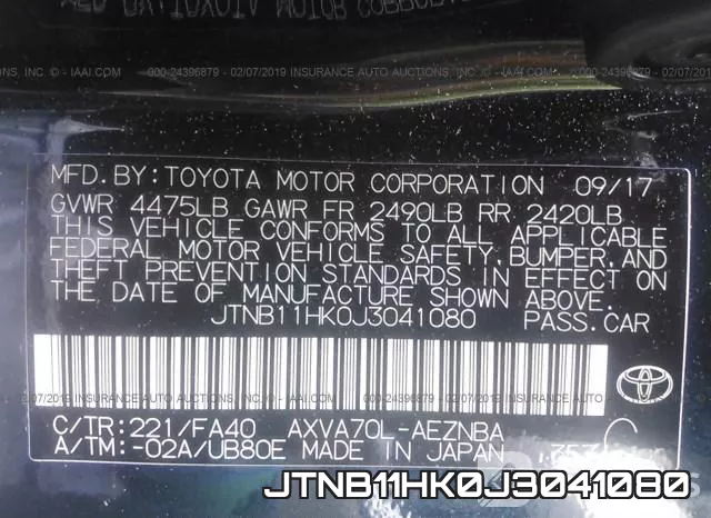 JTNB11HK0J3041080 фото 9