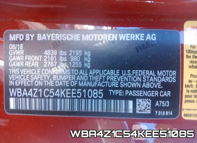WBA4Z1C54KEE51085 фото 10