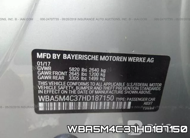 WBA5M4C37HD187150 фото 9