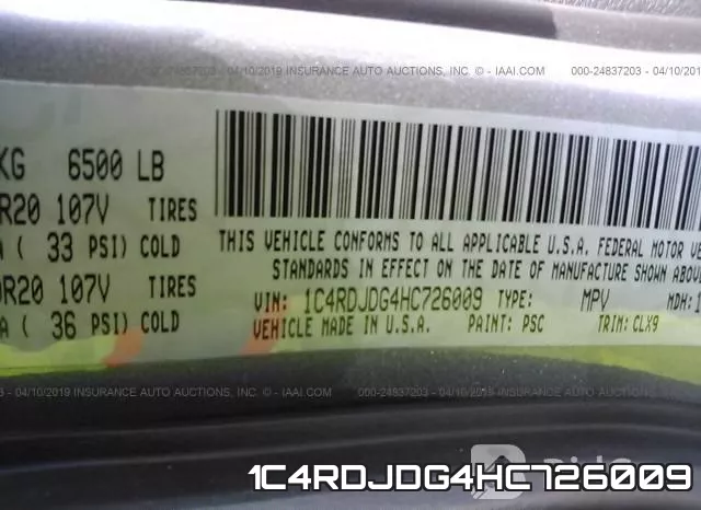 1C4RDJDG4HC726009 фото 10