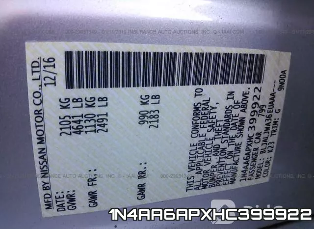 1N4AA6APXHC399922 фото 10