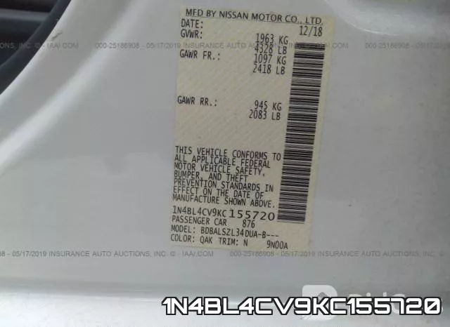 1N4BL4CV9KC155720 фото 10