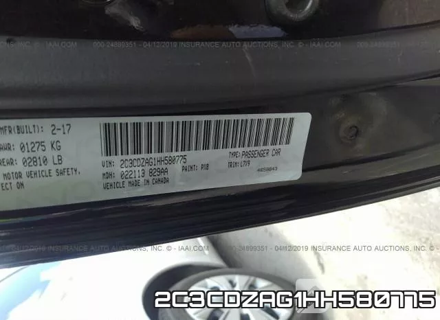2C3CDZAG1HH580775 фото 10