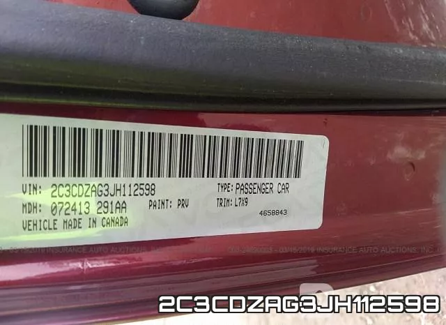 2C3CDZAG3JH112598 фото 10