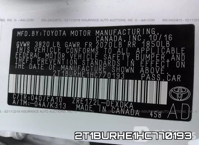 2T1BURHE1HC770193 фото 10