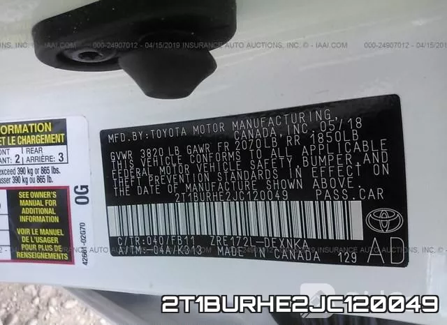 2T1BURHE2JC120049 фото 10