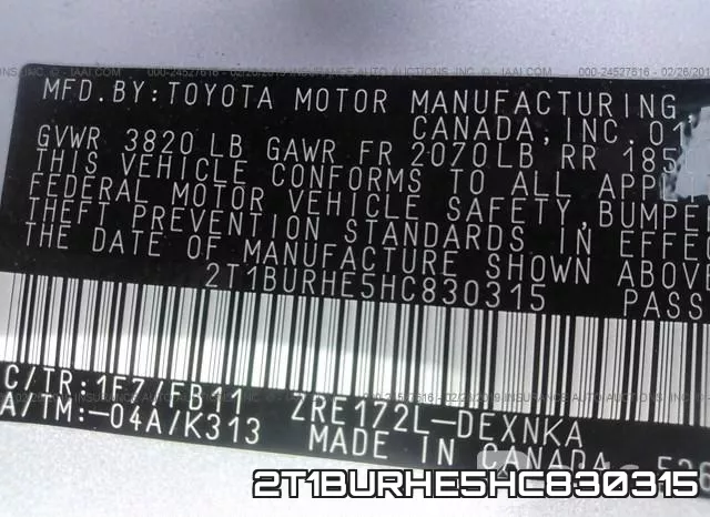 2T1BURHE5HC830315 фото 10