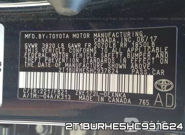 2T1BURHE5HC937624 фото 10