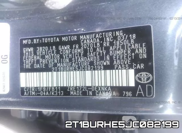 2T1BURHE5JC082199 фото 10