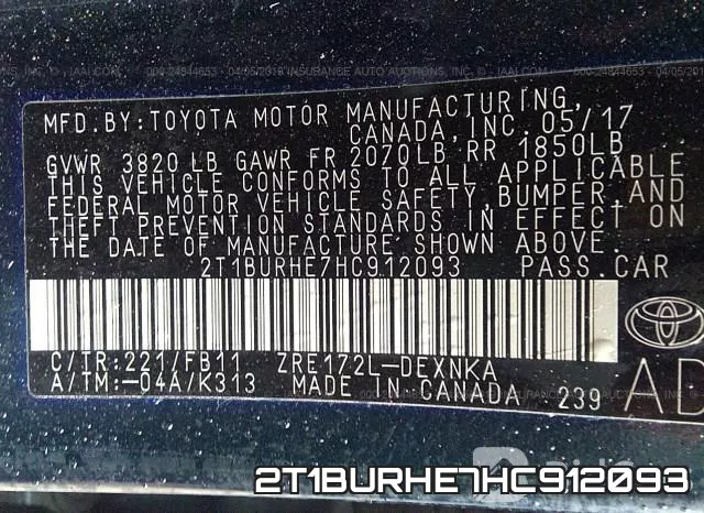 2T1BURHE7HC912093 фото 10