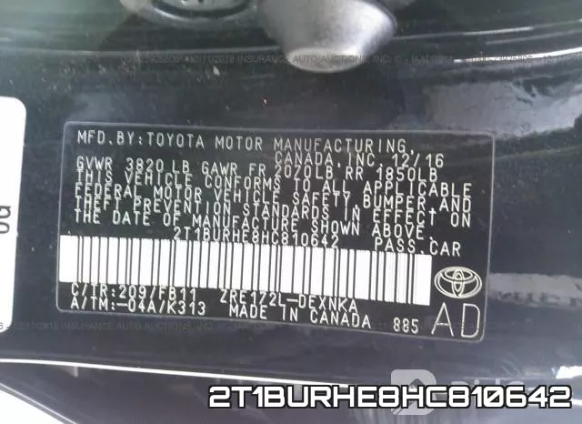 2T1BURHE8HC810642 фото 10