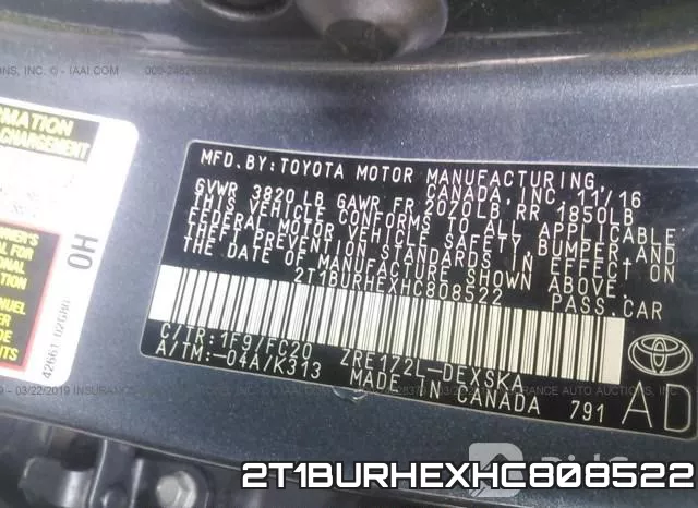 2T1BURHEXHC808522 фото 10