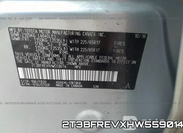 2T3BFREVXHW559014 фото 10