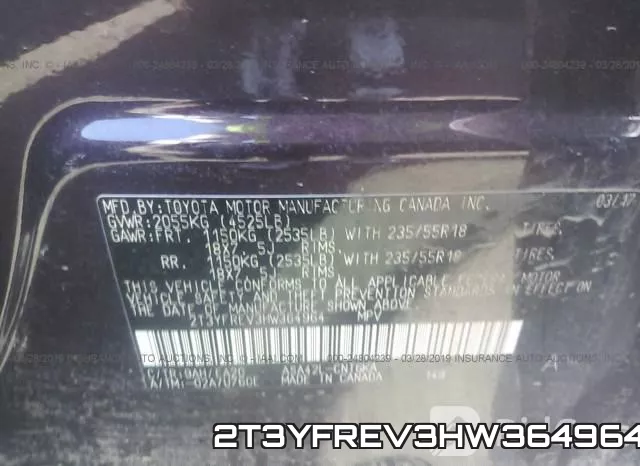 2T3YFREV3HW364964 фото 10