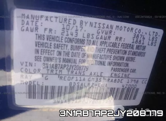 3N1AB7AP2JY208779 фото 8