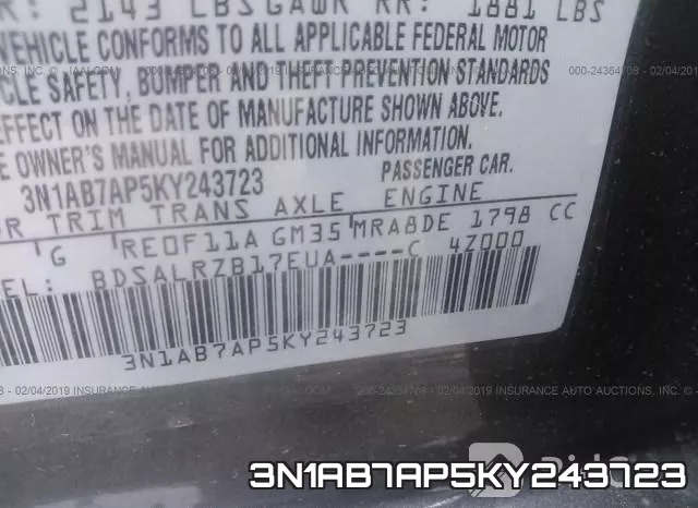 3N1AB7AP5KY243723 фото 10