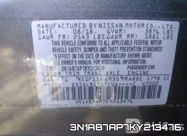 3N1AB7AP7KY213476 фото 10