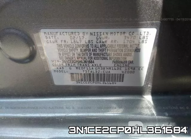 3N1CE2CP0HL361684 фото 10