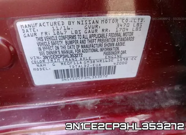 3N1CE2CP3HL353272 фото 10