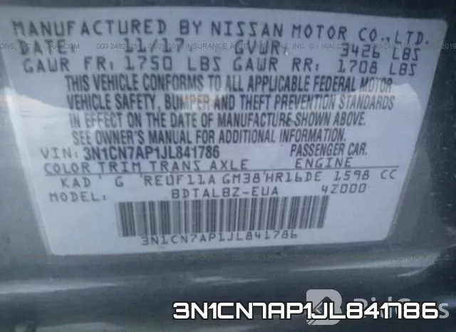 3N1CN7AP1JL841786 фото 9