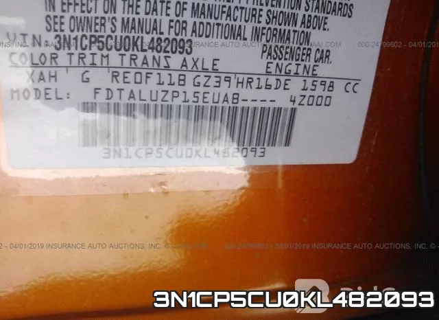 3N1CP5CU0KL482093 фото 10