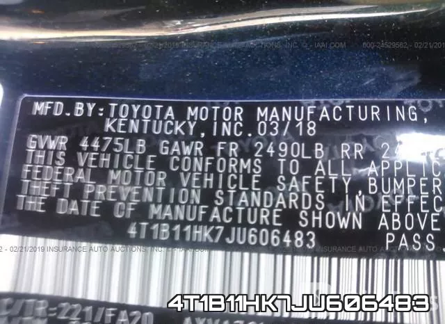 4T1B11HK7JU606483 фото 10