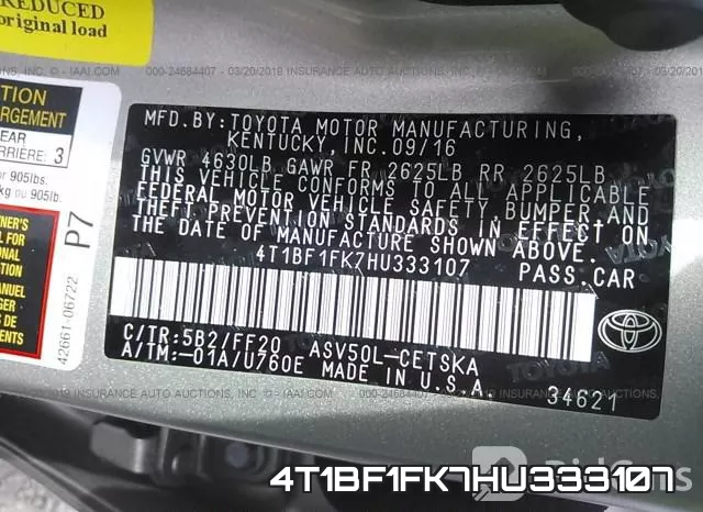 4T1BF1FK7HU333107 фото 10