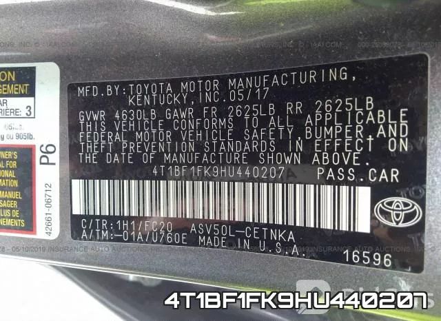 4T1BF1FK9HU440207 фото 10